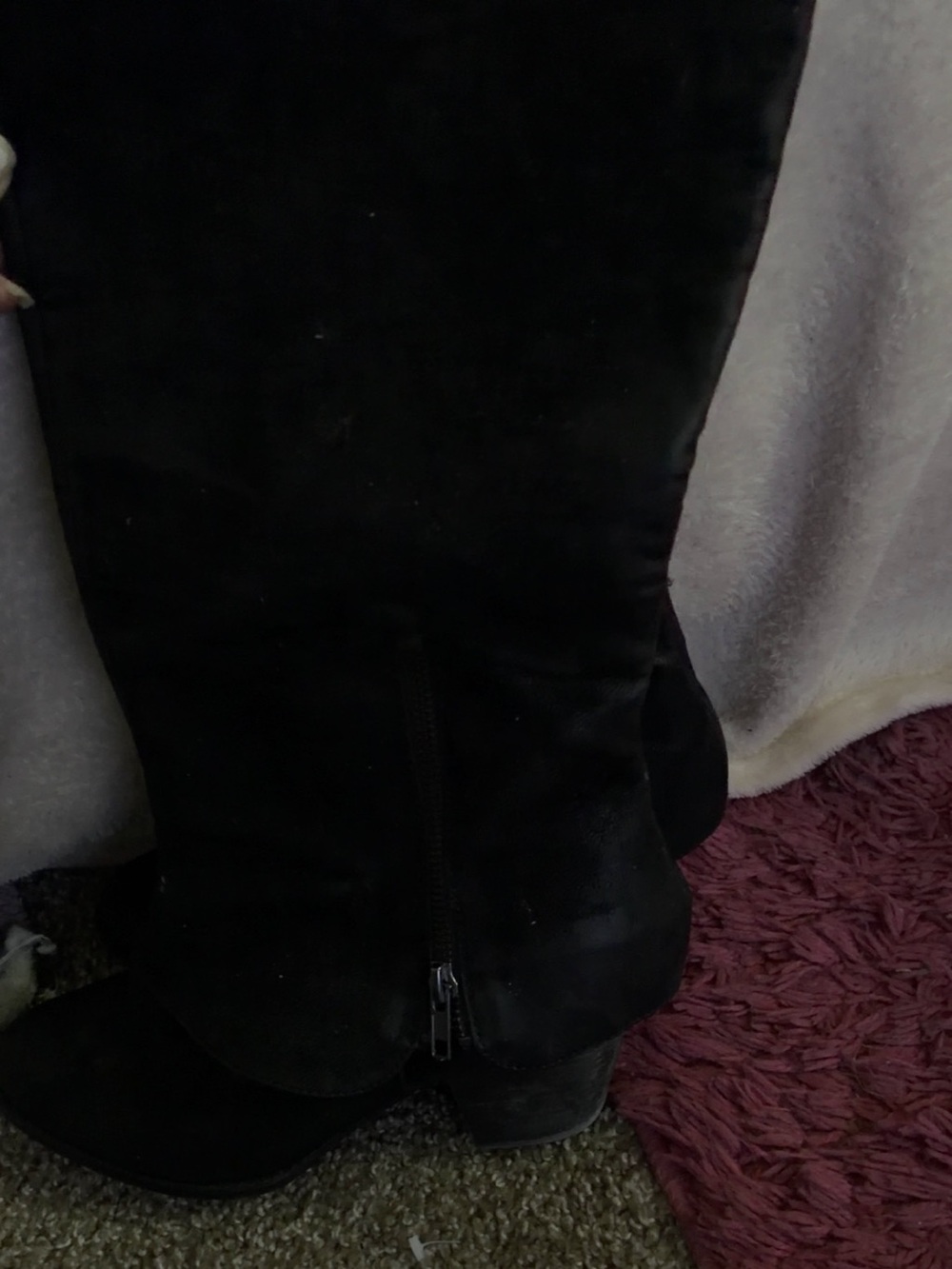 Classic Black Suede Women's Knee Boots